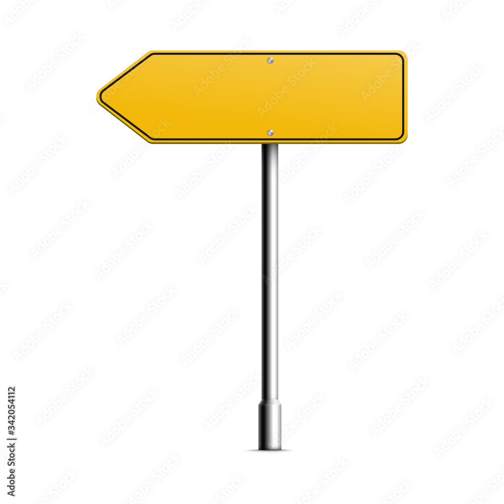 Mockup of direction arrow blank signboard realistic vector illustration isolated. Mockup of direction arrow blank signboard realistic vector illustration isolated.