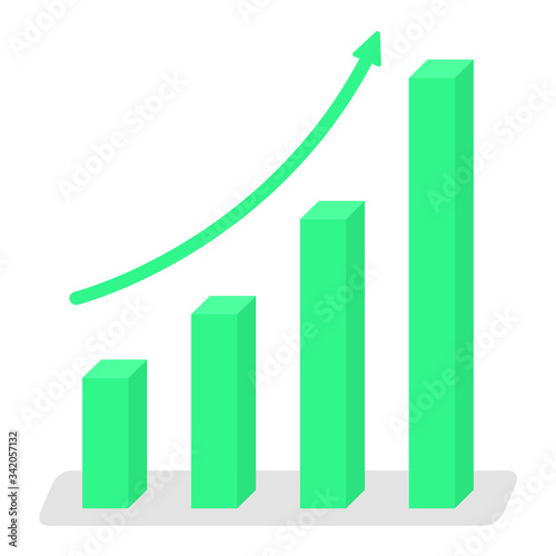 Isolate green graph and green arrow growing up.