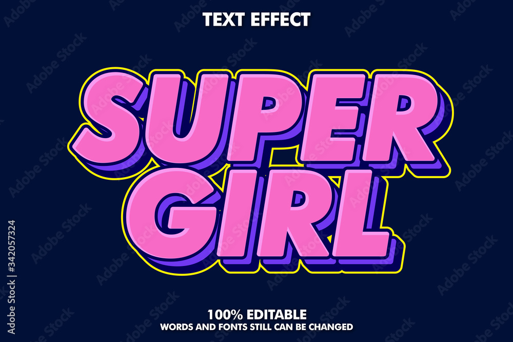 Modern pop art text effect, editable retro font style