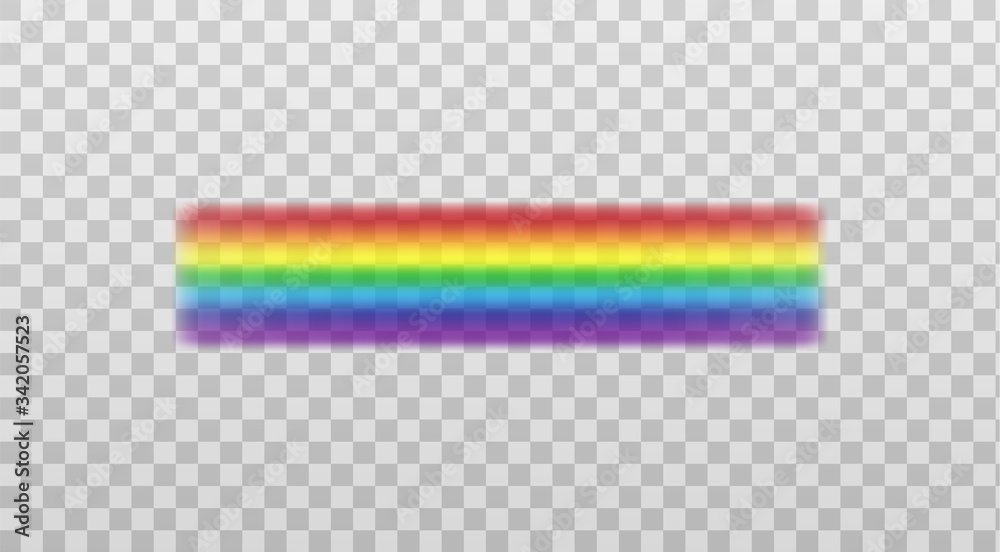 Mockup rainbow spectrum straight element, realistic vector illustration