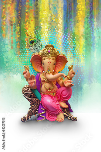 Lord Ganesha, is one of the best-known and most worshiped god in the Hindu relig фототапет