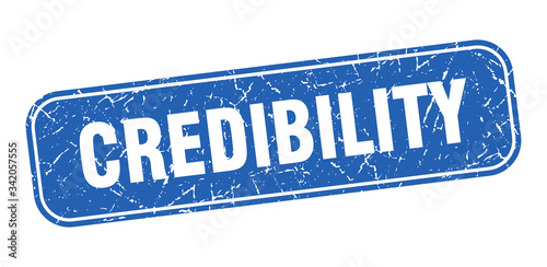 credibility stamp. credibility square grungy blue sign