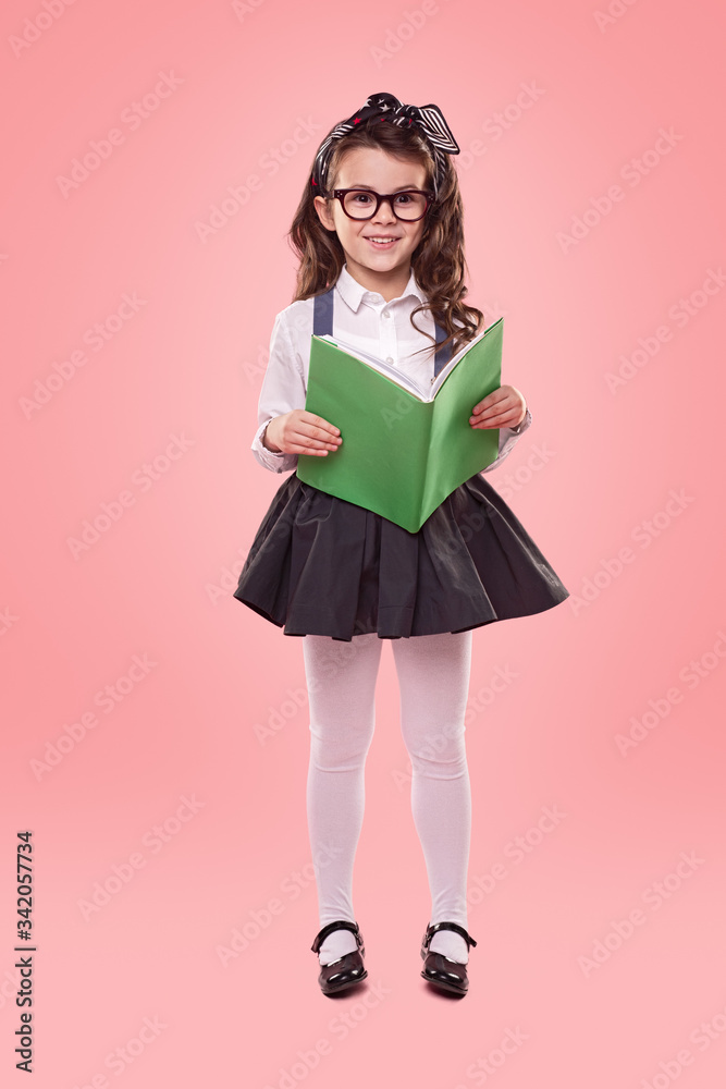 Smart girl reading textbook Smart girl reading textbook