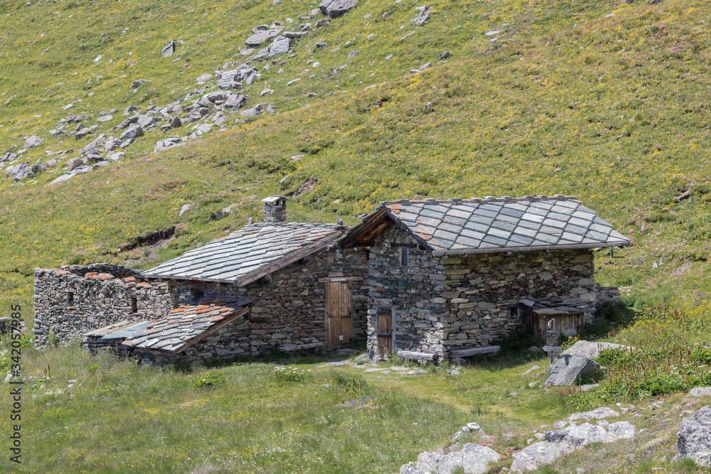Rural village in the Italian Alps near Arlaud, Piedmont.
