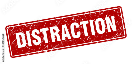 distraction stamp. distraction vintage red label. Sign