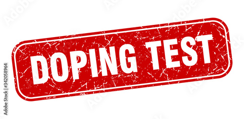 doping test stamp. doping test square grungy red sign