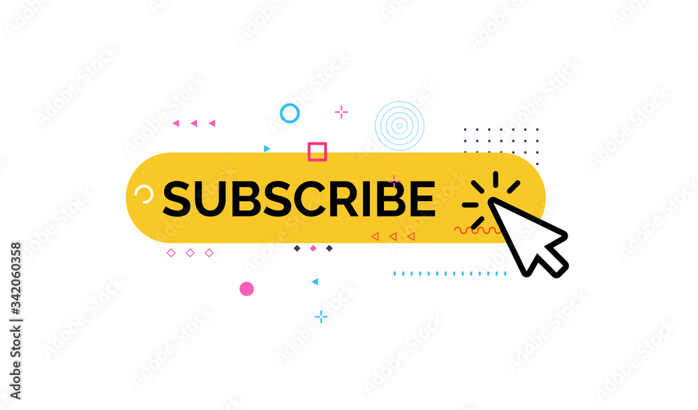 Subscribe Button Colorful Button of subscribe, funny and colorful style icon. Media Channel ...