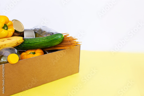 Food for donation in a box