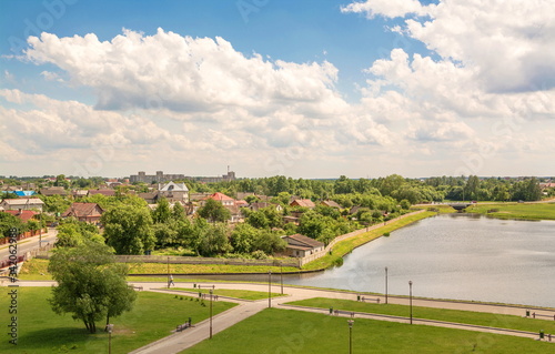 Top view of small provincial town in Belarus