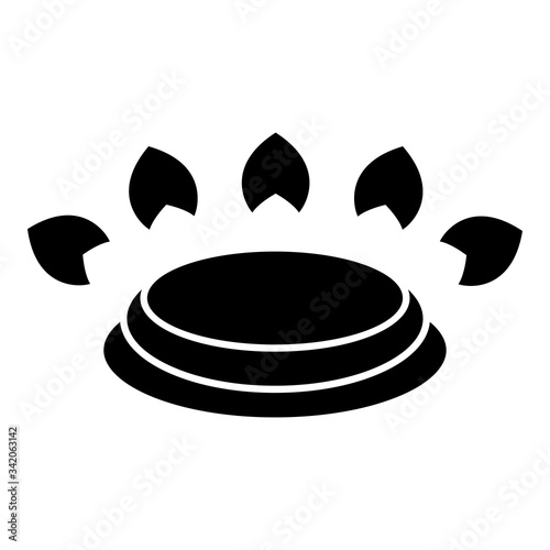 Gas burner stove symbol type cooking surfaces sign utensil destination panel icon black color vector illustration flat style image