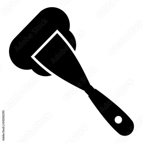 Construction spatula spreading mortar Working tools Manufacturing equipment Plasterer Stucco putty icon black color vector illustration flat style image