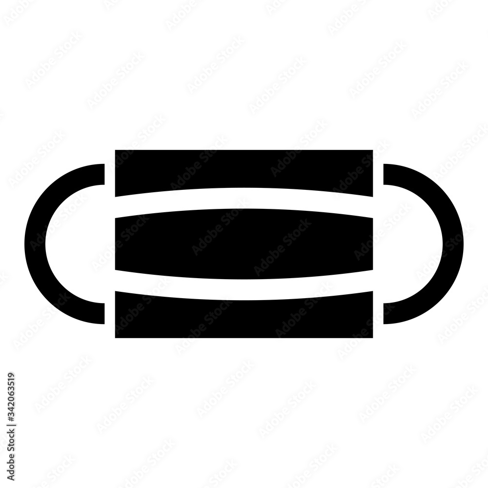 Disposable medical mask Face hospital pollution protect virus COVID 19 from coronavirus icon black color vector illustration flat style image Disposable medical mask Face hospital pollution protect virus COVID 19 from coronavirus icon black color vector illustration flat style image