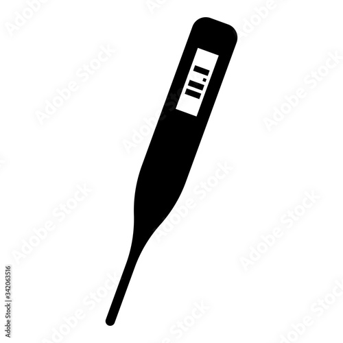 Medical electronic thermometers with digital display Temperature measuring Electric measure concept icon black color vector illustration flat style image