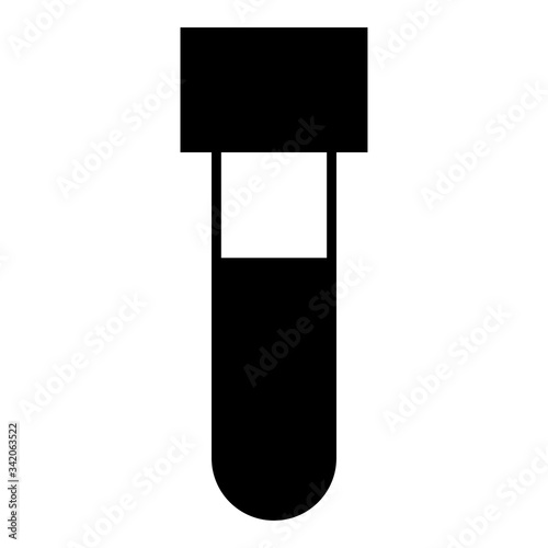 Test tube with blood Medical vial icon black color vector illustration flat style image