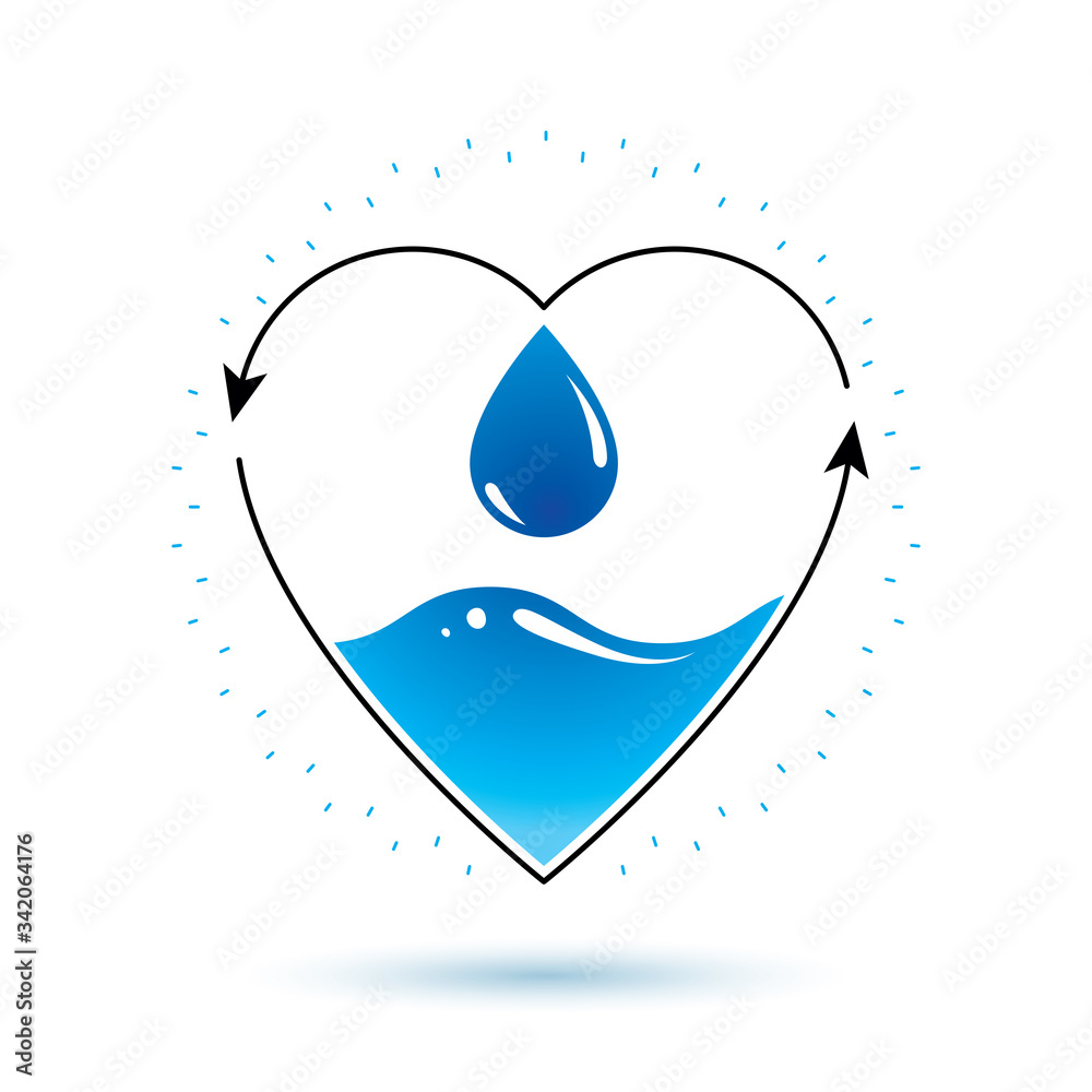 Pure water vector abstract symbol for use in mineral water advertising. Human and nature harmony concept. Pure water vector abstract symbol for use in mineral water advertising. Human and nature harmony concept.