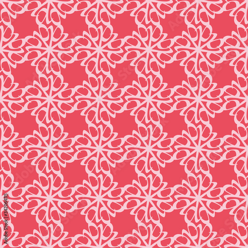 Floral Letter D Background Seamless Pattern