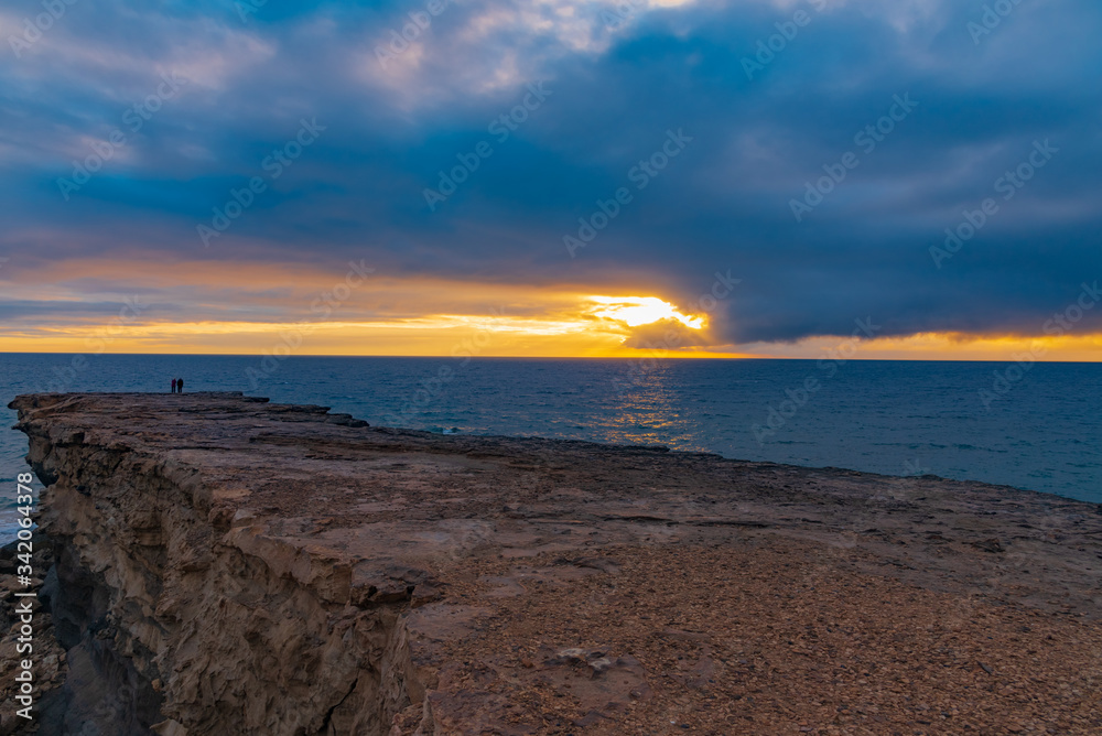 ocean sunset on the cliff