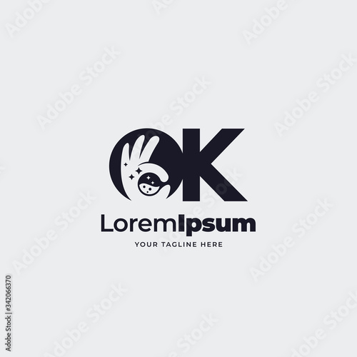 OK clean logo design vector