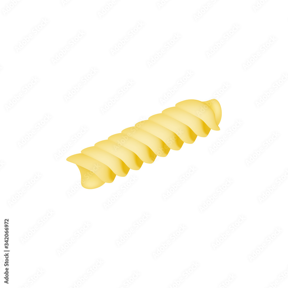 Naklejka premium Spiral pasta element realistic vector illustration isolated on white background.