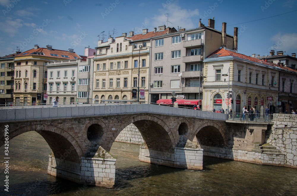 river bridge in Bosnia Sarajevo