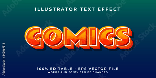 Comics text effect with modern 3d design  gradient font complete set alphabet