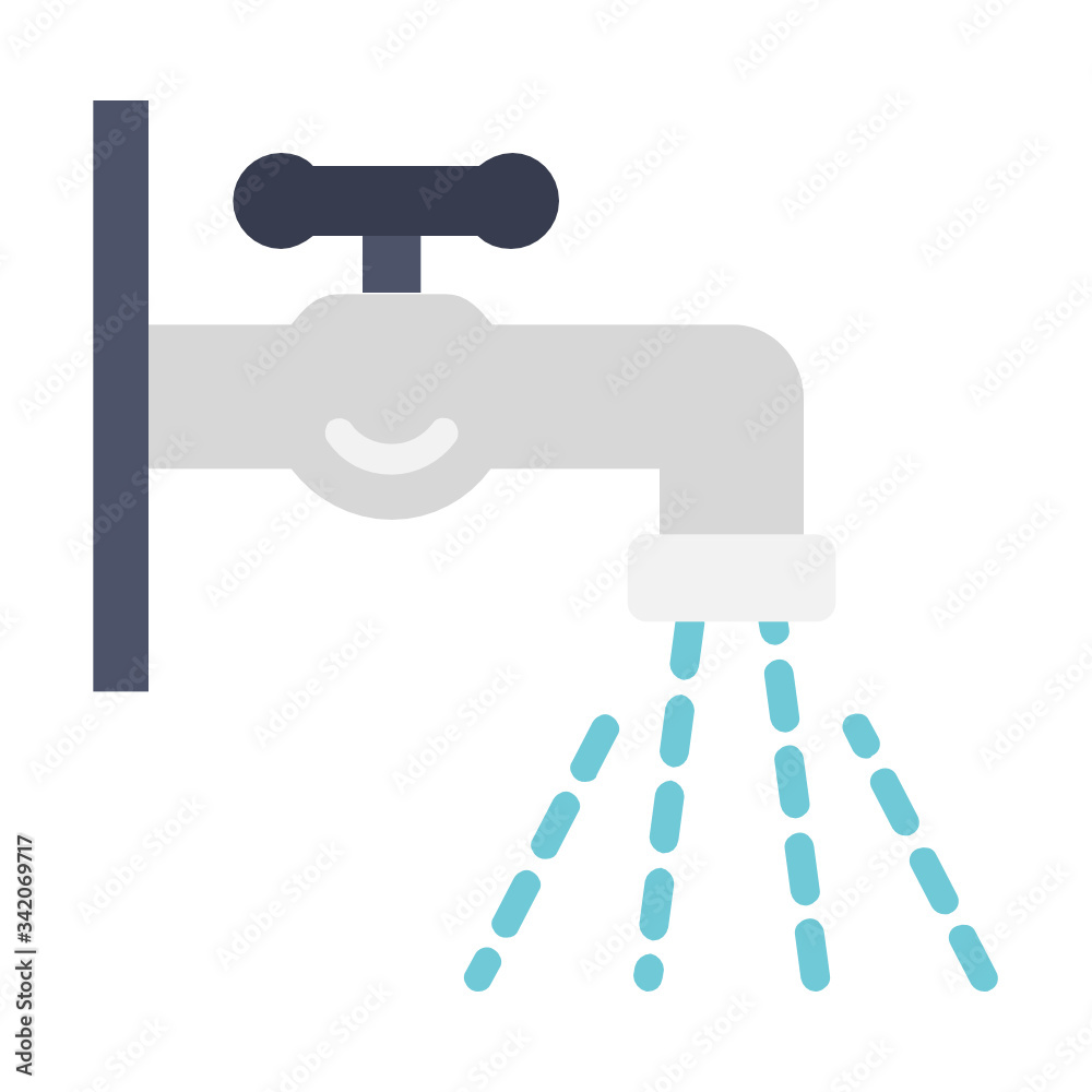 Water Tap Concept, Faucet with knob on White background, bodys cleanliness equipment on white background, Water Supply Symbol Water Tap Concept, Faucet with knob on White background, bodys cleanliness equipment on white background, Water Supply Symbol