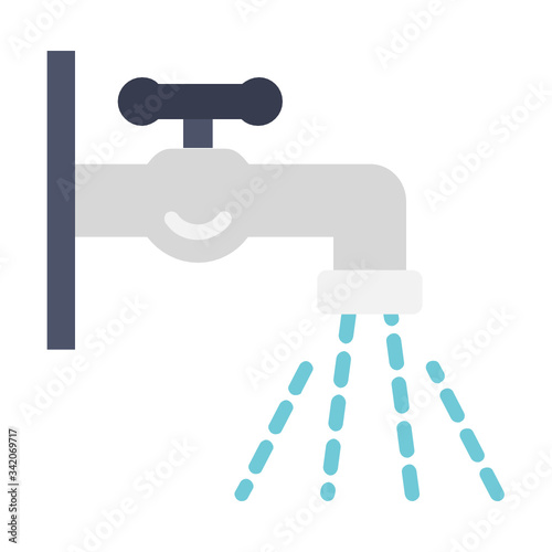 Water Tap Concept, Faucet with knob on White background, bodys cleanliness equipment on white background, Water Supply Symbol 