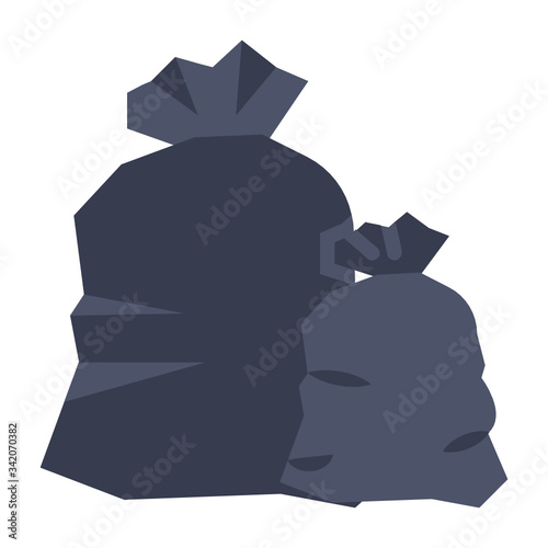 Plastic garbage bags to move vector Color Icon design, Waste Bin bag Concept, living space cleanliness on white background, 