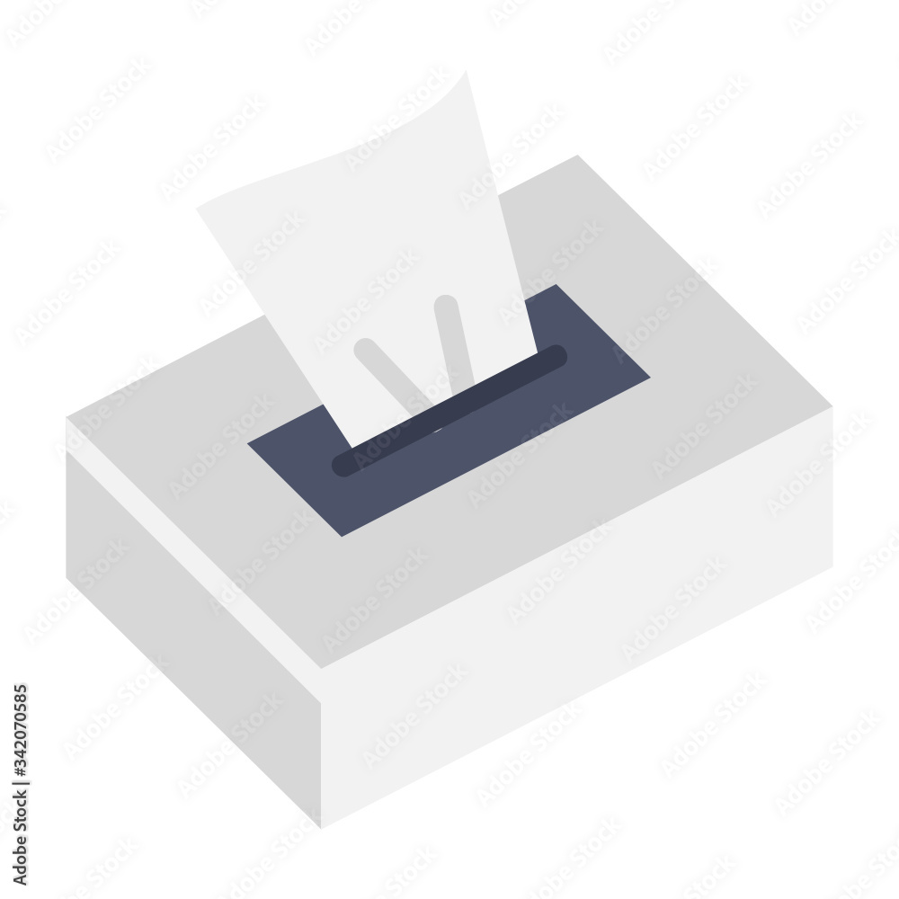hand hygiene napkin Concept, coronavirus disposable tissue paper box on white background, Prevention of Coronavirus Disease 2019 (COVID-19) vector color icon design hand hygiene napkin Concept, coronavirus disposable tissue paper box on white background, Prevention of Coronavirus Disease 2019 (COVID-19) vector color icon design