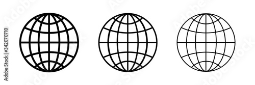 Globe icon. Planet earth icon vector illustration design. Web icon flat design set