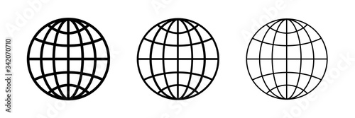 Globe icon. Planet earth icon vector illustration design. Web icon flat design set