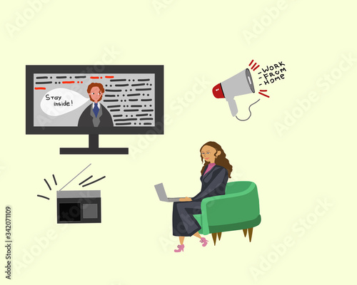 Set on the topic of work at home, TV, radio, social problems © Алина Шмелева