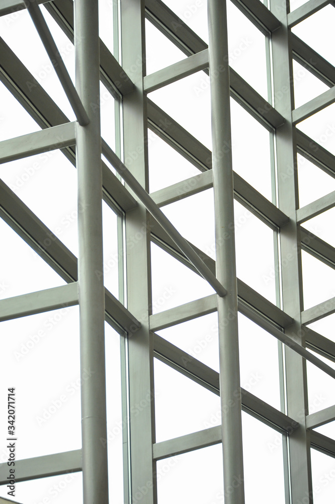  Arc polycarbonate canopy and reinforced concrete construction. Metal construction.