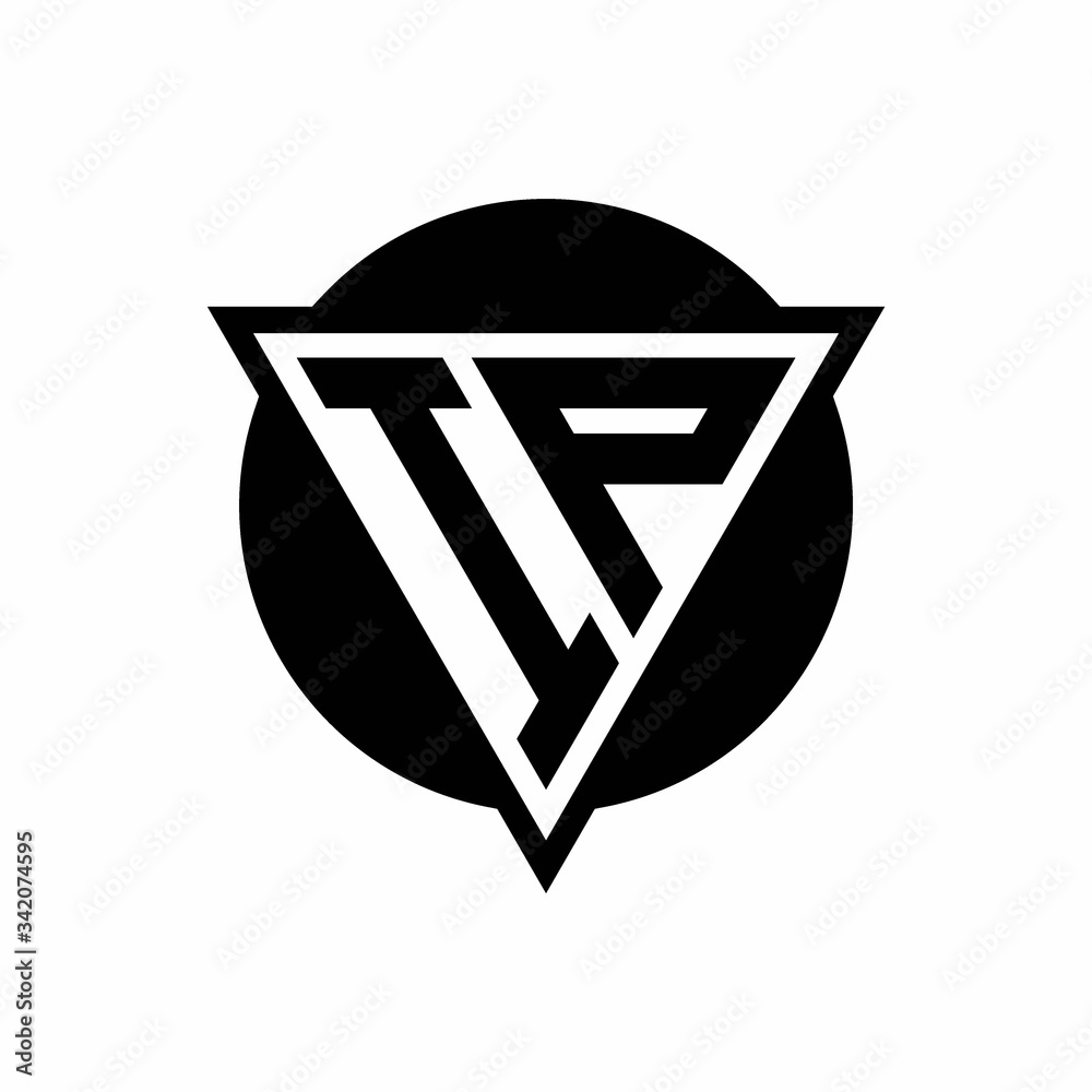 IP logo with negative space triangle and circle shape design template ...