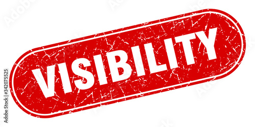 visibility sign. visibility grunge red stamp. Label