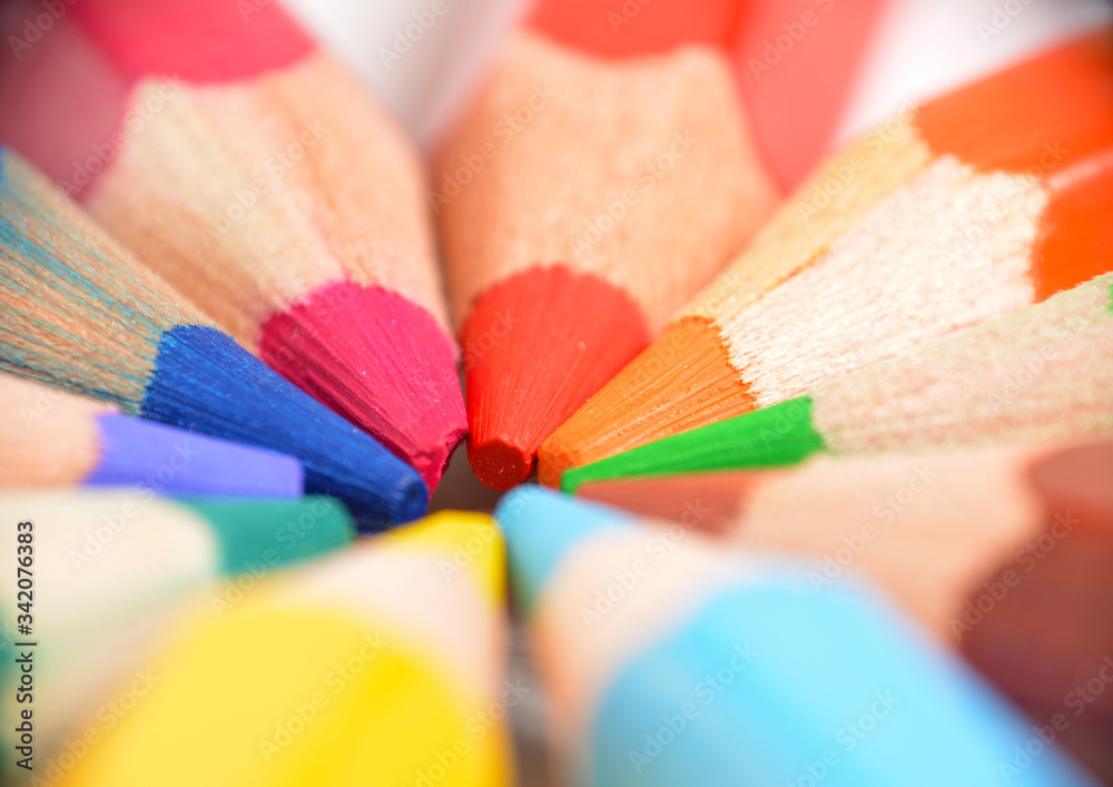 Obraz premium Extreme macro of colored pencils
