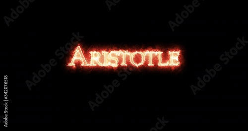 Aristotle written with fire. Loop photo