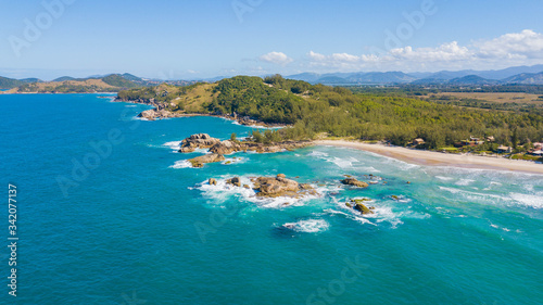 Aerial view of Barra beach - Garopaba. Beautiful natural beach in Santa Catarina, Brazil