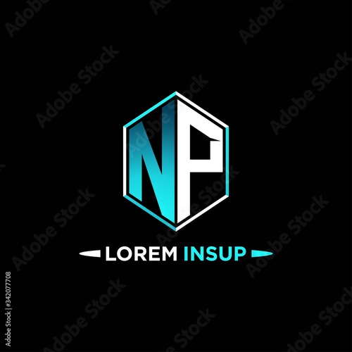 NP initial hexagon logo monogram designs modern templates .
