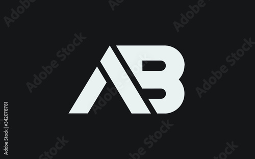AB or BA and A, B Uppercase Letter Initial Logo Design, Vector Template