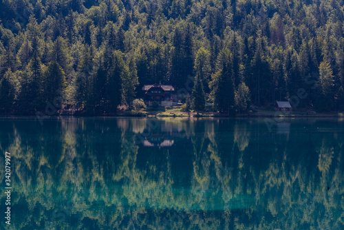 Fototapeta Naklejka Na Ścianę i Meble -  lakes of Fusine park in the Friulian Alps in Italy