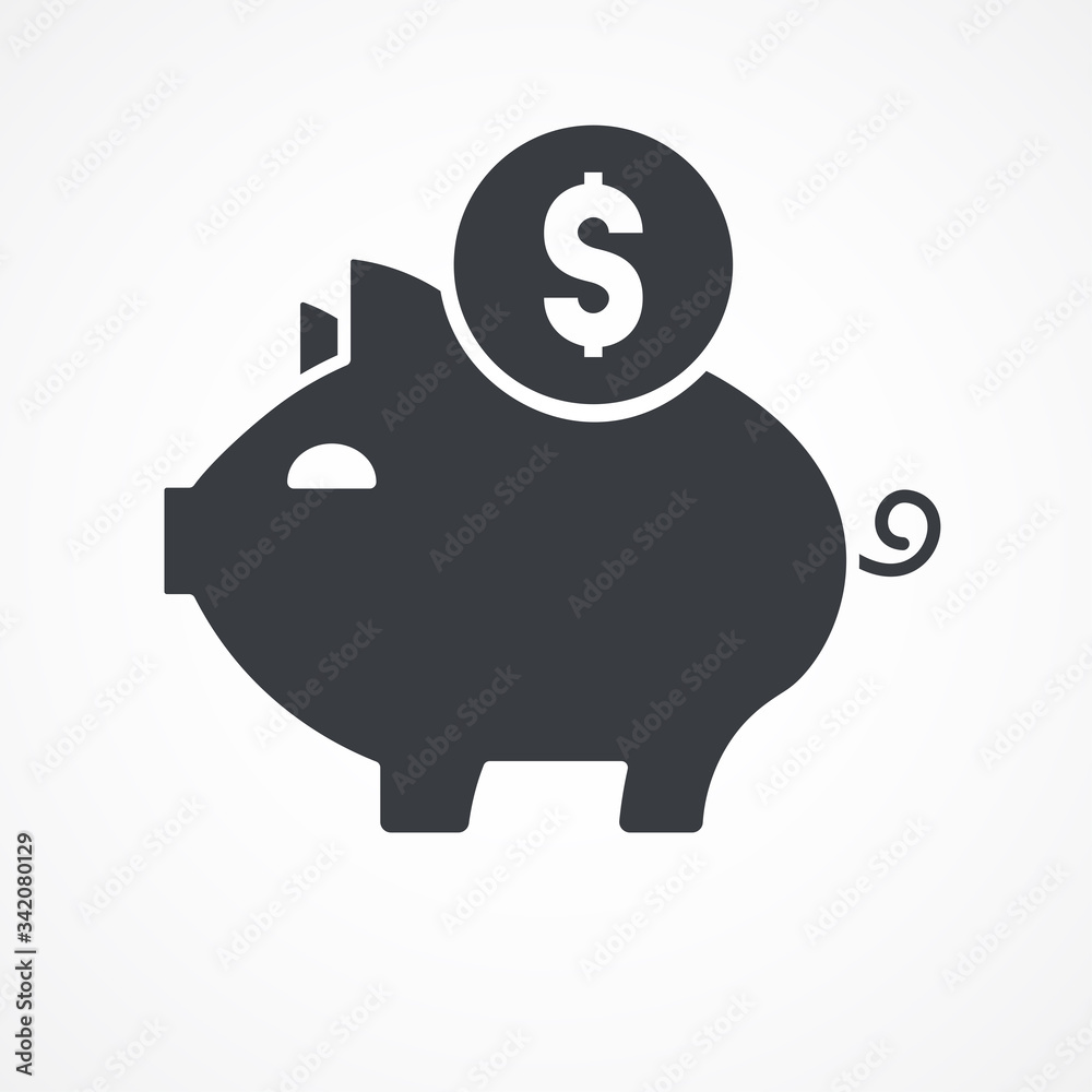 Piggy bank icon. Save money concept icon. Coin sign Piggy bank icon. Save money concept icon. Coin sign