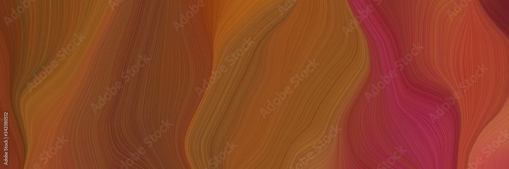 background elegant graphic with saddle brown, moderate red and dark pink color. elegant curvy swirl waves background design