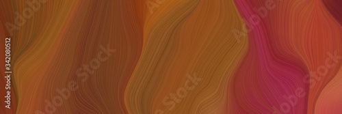 background elegant graphic with saddle brown, moderate red and dark pink color. elegant curvy swirl waves background design