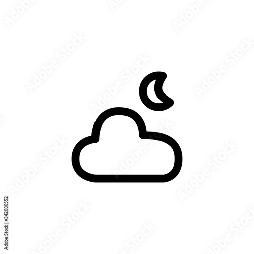 Night User Interface Outline Icon Logo Vector Illustration
