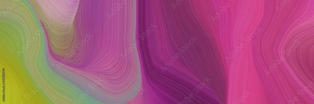 Fototapeta premium smooth swirl waves background illustration with antique fuchsia, moderate pink and dark khaki color