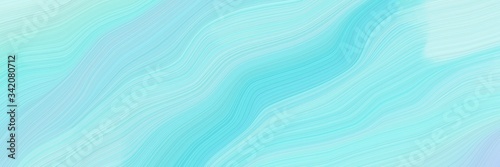 elegant graphic with waves. elegant curvy swirl waves background design with pale turquoise, sky blue and medium turquoise color