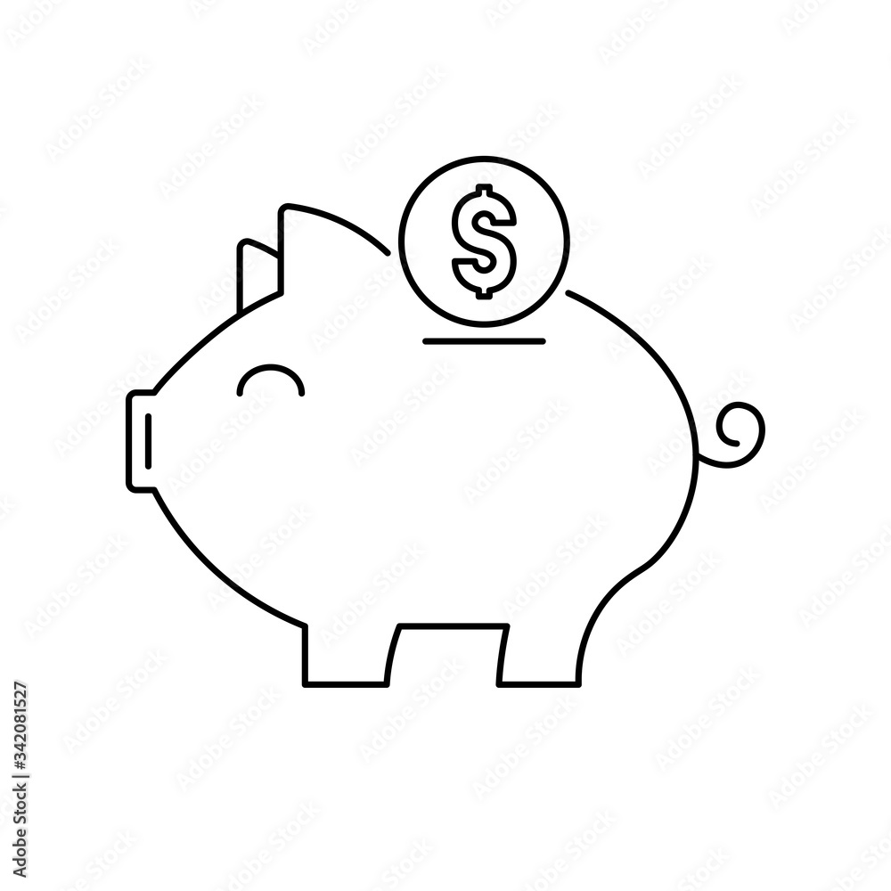 Piggy bank icon. Save money concept icon. Coin sign Piggy bank icon. Save money concept icon. Coin sign
