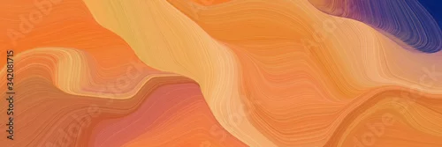 Panel kuchenny z motywem modern soft curvy waves background design with peru, dark slate blue and dark salmon color