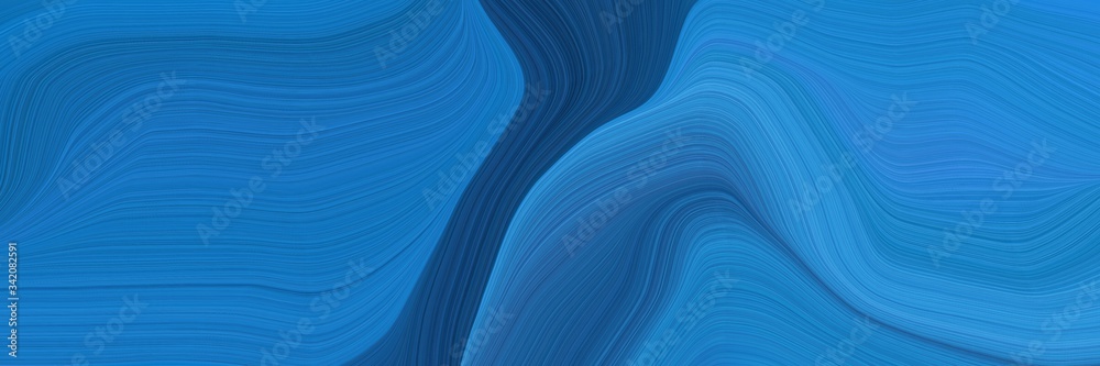Fototapeta premium background elegant graphic with strong blue, midnight blue and teal blue color. smooth swirl waves background illustration